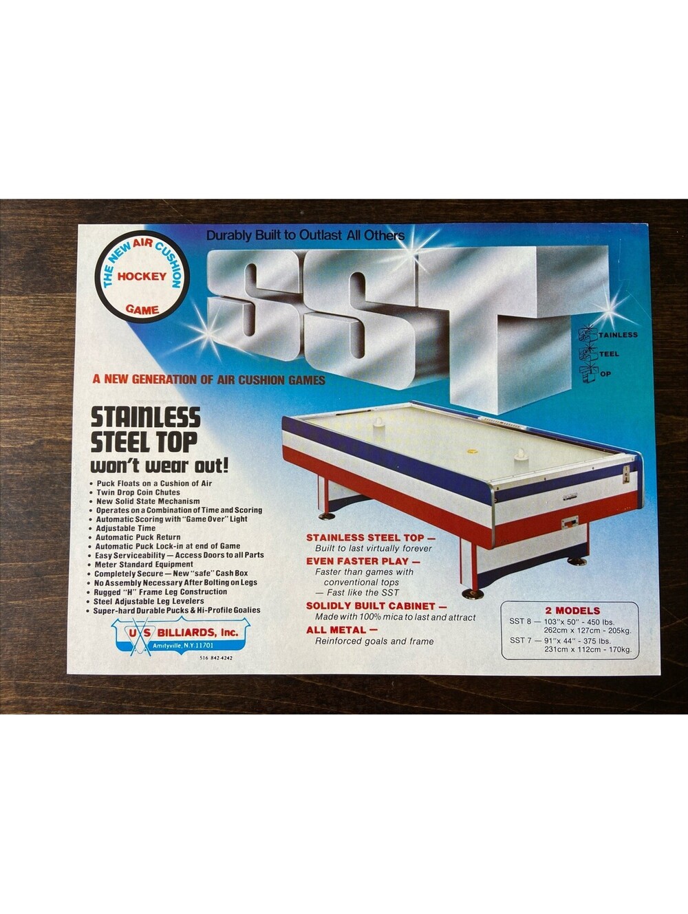 Stainless Steel Top Arcade Pinball FLYER Original Ad Promo Poster Not PCB